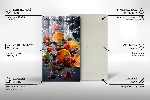 Skleněná krájecí deska Ovoce ve vodě
