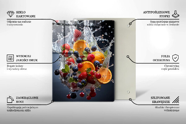 Skleněná krájecí deska Ovoce ve vodě