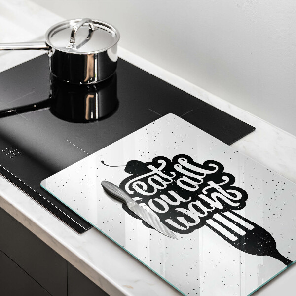 Skleněná krájecí deska Eat all you want