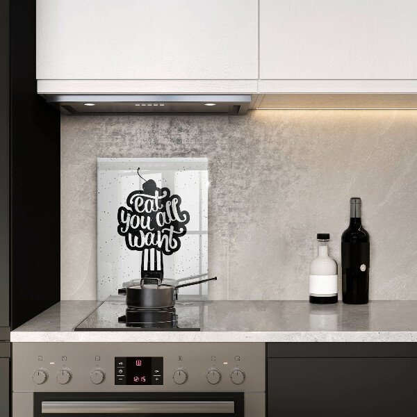 Skleněná krájecí deska Eat all you want