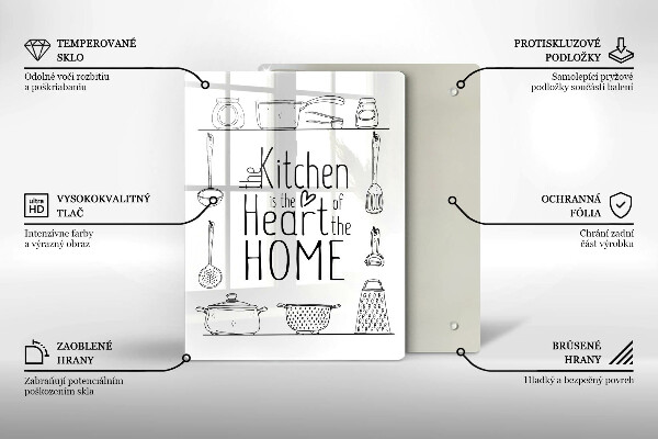 Skleněné krájecí prkénko Nápis věta