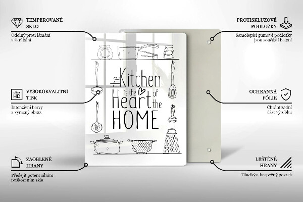 Skleněné krájecí prkénko Nápis věta