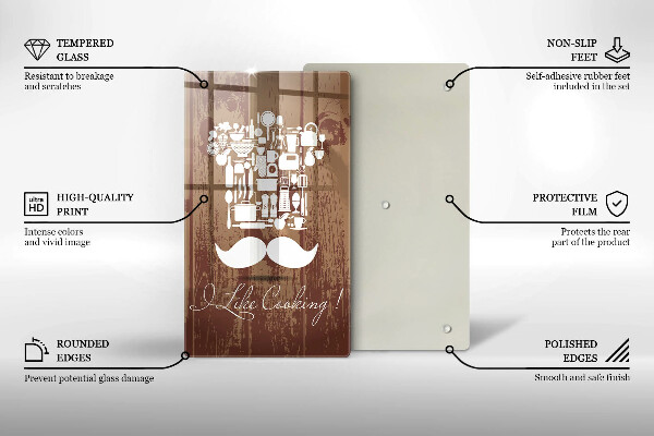 Skleněné krájecí prkénko I like cooking