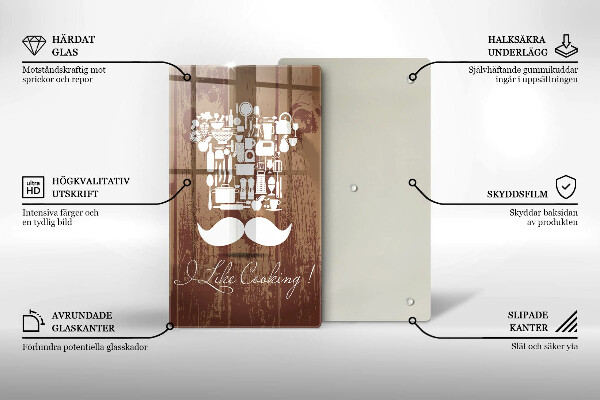 Skleněné krájecí prkénko I like cooking