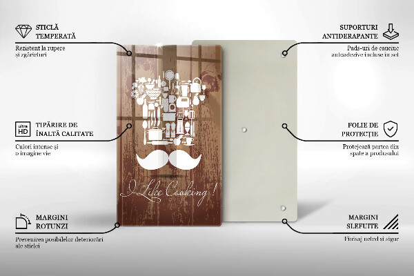 Skleněné krájecí prkénko I like cooking