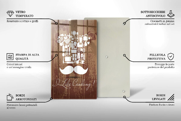 Skleněné krájecí prkénko I like cooking