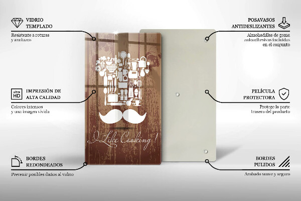 Skleněné krájecí prkénko I like cooking