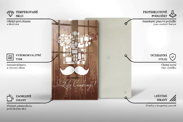 Skleněné krájecí prkénko I like cooking