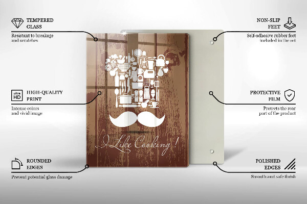 Skleněné krájecí prkénko I like cooking