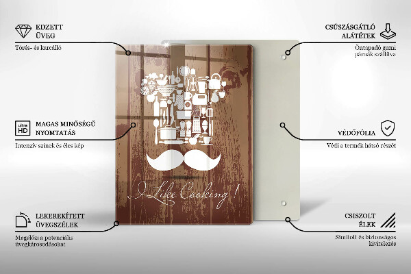 Skleněné krájecí prkénko I like cooking