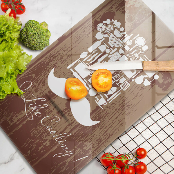 Skleněné krájecí prkénko I like cooking