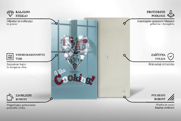 Skleněné krájecí prkénko I like cooking