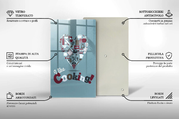 Skleněné krájecí prkénko I like cooking