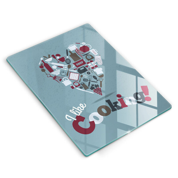 Skleněné krájecí prkénko I like cooking