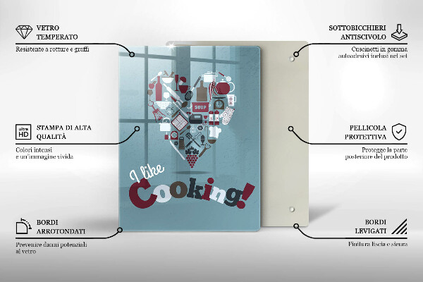 Skleněné krájecí prkénko I like cooking