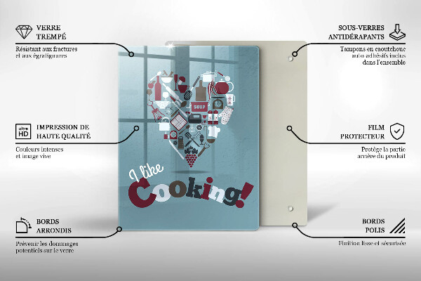 Skleněné krájecí prkénko I like cooking