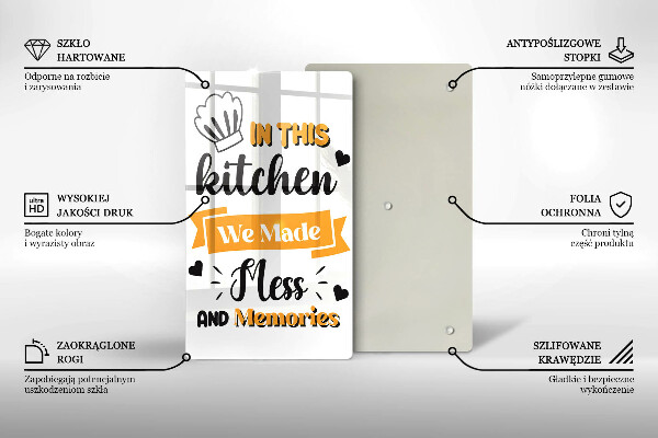 Skleněné krájecí prkénko In this kitchen we made mess and memories