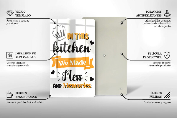 Skleněné krájecí prkénko In this kitchen we made mess and memories