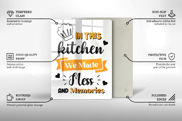 Skleněné krájecí prkénko In this kitchen we made mess and memories