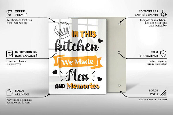 Skleněné krájecí prkénko In this kitchen we made mess and memories