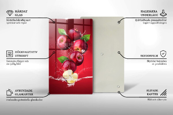 Skleněné krájecí prkénko Šťavnatá jablka ve vodě