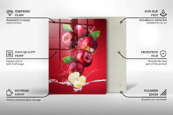 Skleněné krájecí prkénko Šťavnatá jablka ve vodě