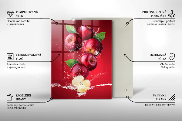 Skleněné krájecí prkénko Šťavnatá jablka ve vodě