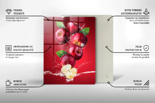 Skleněné krájecí prkénko Šťavnatá jablka ve vodě