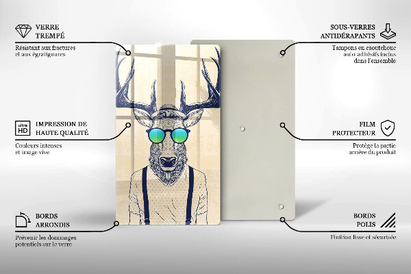 Skleněná krájecí deska Jelen muž ilustrace