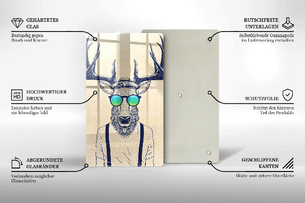 Skleněná krájecí deska Jelen muž ilustrace