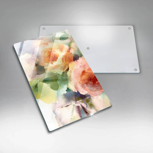 Skleněné krájecí prkénko Malované květiny