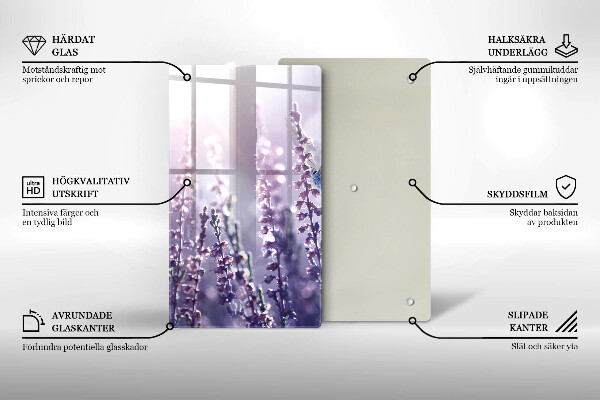 Skleněná krájecí deska Divoké květiny a motýl