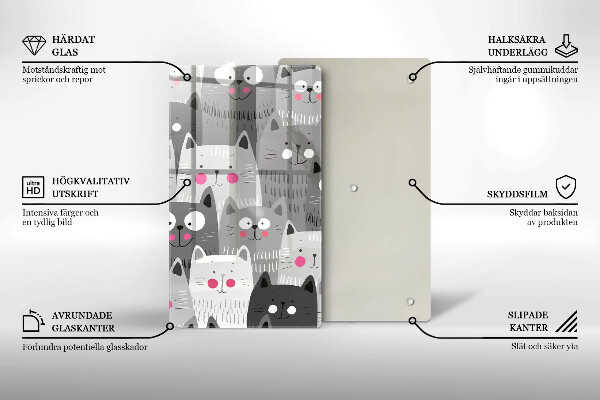 Skleněná krájecí deska Ilustrace kočky