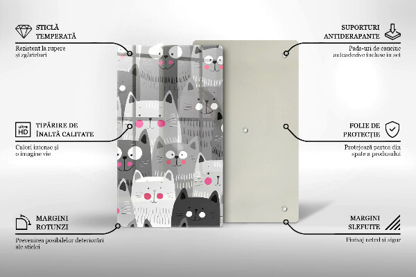 Skleněná krájecí deska Ilustrace kočky