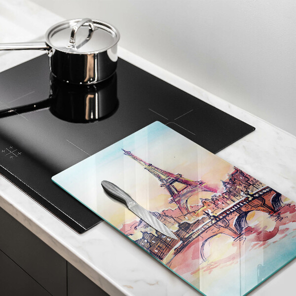 Skleněná krájecí deska Krajina Paříže Eiffelova věž