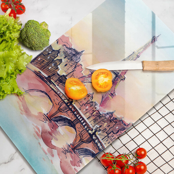 Skleněná krájecí deska Krajina Paříže Eiffelova věž