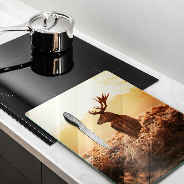 Skleněná krájecí deska Jelen v poli