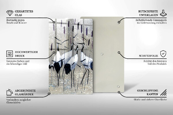 Skleněná krájecí deska Japonské jeřáby