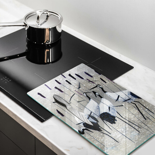 Skleněná krájecí deska Japonské jeřáby