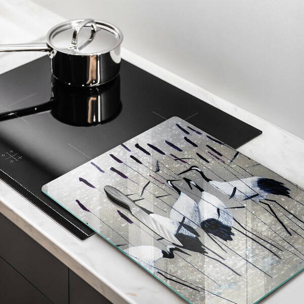 Skleněná krájecí deska Japonské jeřáby