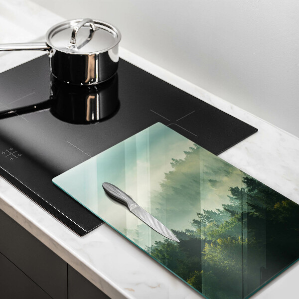 Skleněné krájecí prkénko Krajina Pohled na les