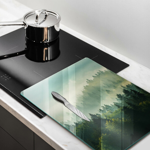 Skleněné krájecí prkénko Krajina Pohled na les