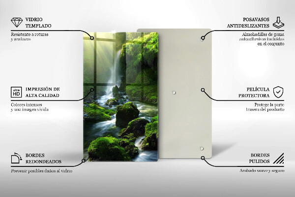 Skleněná krájecí deska Vodopád v džungli