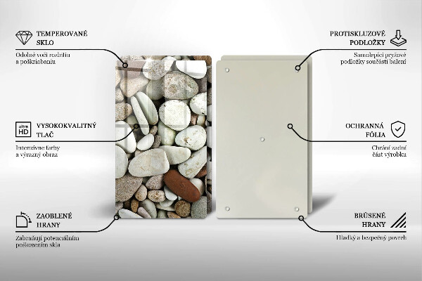 Skleněná krájecí deska Malé kameny pozadí