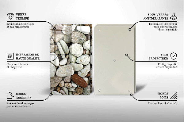 Skleněná krájecí deska Malé kameny pozadí