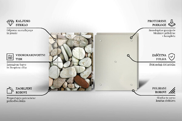 Skleněná krájecí deska Malé kameny pozadí