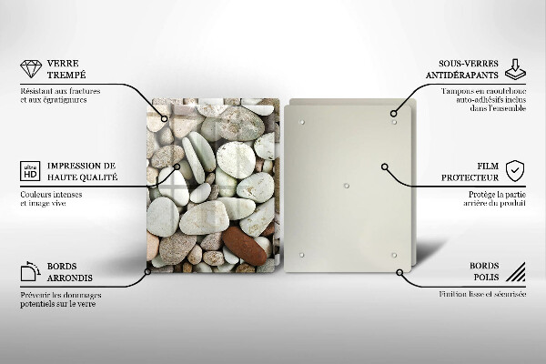 Skleněná krájecí deska Malé kameny pozadí