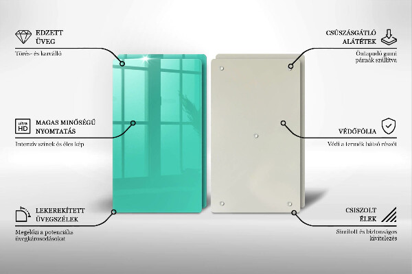 Skleněné krájecí prkénko Zelená barva