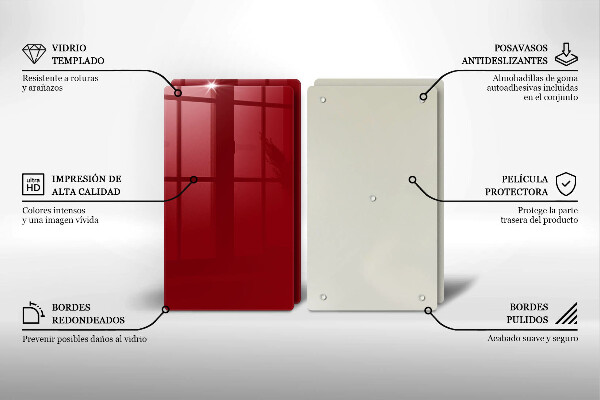 Skleněné krájecí prkénko Červená barva