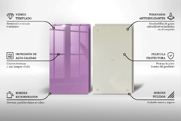 Skleněné krájecí prkénko Barva fialová